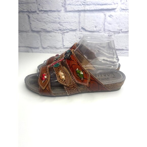 L'artiste Spring Step Leather Aghna BRM Size 41 / 10US Ladies Art deco - Picture 4 of 14